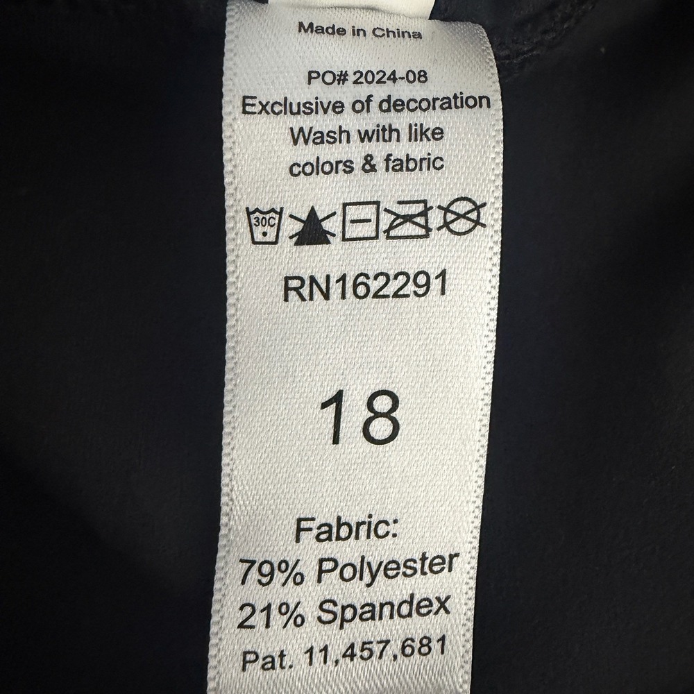 SweetFlexx Women's Capri Resistance Leggings No Pocket Size 18 Black High Waist - Picture 9 of 9